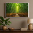 Ver imagem 3 de Quadro Canvas Caminho Meio a Natureza - Floresta-mold.branca:90x60cm