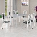 Ver imagem 1 de Conjunto Sala de Jantar com 6 Cadeiras Lívia Branco/Preto