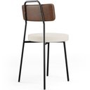 Ver mais imagens de Kit 04 Cadeiras Decorativas Estofada Sala Jantar Barcelona L02 Couríssimo Marrom Linho Cru - Lyam