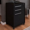 Ver imagem 1 de Gaveteiro Arquivo com Rodízios Sacramento 3 Gavetas com Chave Preto - Pnr Móveis