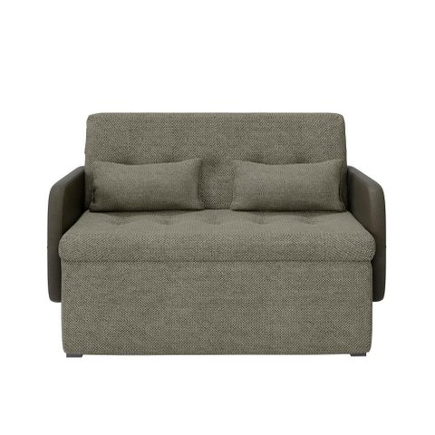 Sofá Cama 2 Lugares Casal 1,30 Mts Pompeia Sissy Matrix Cor:granada Bege Marrom Claro