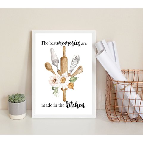 Quadro Decorativo Cozinha Melhores Memórias 33x24cm - com Vidro:madeira Preta