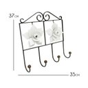 Ver imagem 2 de Cabide Porta Toalhas de Rosto para Banheiro de Parede com Flores de Ferro Artesanal Libertas Rosas A