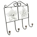 Ver imagem 1 de Cabide Porta Toalhas de Rosto para Banheiro de Parede com Flores de Ferro Artesanal Libertas Rosas A