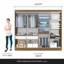 Ver imagem 3 de Guarda Roupa Casal Naiara 8 Portas 2 Gavetas Boreal - Móveis Arapongas Boreal