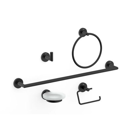 Kit Acessorios 5 Peças New City Preto Matte - Celite Celite Metais (s)