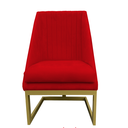 Ver imagem 2 de Kit 02 Cadeiras para Sala de Jantar Ana Base de Ferro Suede Vermelho - D'classe Decor