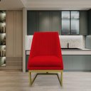 Ver imagem 6 de Kit 02 Cadeiras para Sala de Jantar Ana Base de Ferro Suede Vermelho - D'classe Decor