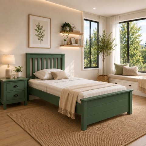 Cama Solteirão Madeira Maciça - Ecoconfort Verde