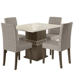 Conjunto Para Sala de Jantar J00356 Amendoa OffW Capuccino PLN - 1