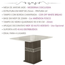 Conjunto Para Sala de Jantar J00356 Amendoa OffW Capuccino PLN - 5