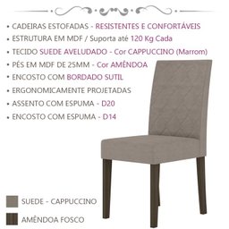 Conjunto Para Sala de Jantar J00356 Amendoa OffW Capuccino PLN - 6