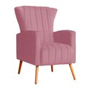 Ver imagem 4 de Poltrona Estofada Pés Palito Melinda Suede Rosa