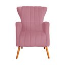 Ver imagem 3 de Poltrona Estofada Pés Palito Melinda Suede Rosa