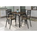 Ver imagem 2 de Conjunto Mesa de Jantar Tubular com 4 Cadeiras Malva Tampo Bp 91cm Sf Preto Nature 118 Assento Ratta