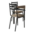 Ver imagem 3 de Conjunto Mesa de Jantar Tubular com 4 Cadeiras Malva Tampo Bp 91cm Sf Preto Nature 118 Assento Ratta