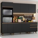 Ver imagem 1 de Cozinha reims com Balcão 8 Portas 3 Gavetas Preto Madesa