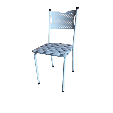 Cadeira para Cozinha Mc Tubular Almofadada Estrutura Branca com Assento Captone Medcombo