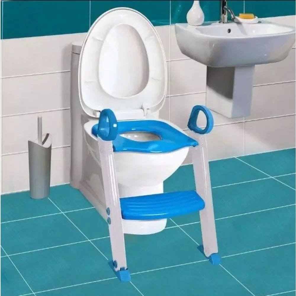 Assento Redutor Com Escada Toilet Training Azul Clingo C2503 - 1