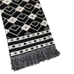 Manta Xale Sofá Decorativa Luxo Dupla Face Jacquard 1,40mx1,70m Istambul Preto - 3