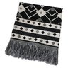 Manta Xale Sofá Decorativa Luxo Dupla Face Jacquard 1,40mx1,70m Istambul Preto - 1