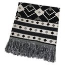 Ver imagem 1 de Manta Xale Sofá Decorativa Luxo Dupla Face Jacquard 1,40mx1,70m Istambul Preto
