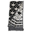 Ver imagem 2 de Manta Xale Sofá Decorativa Luxo Dupla Face Jacquard 1,40mx1,70m Istambul Preto