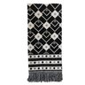 Manta Xale Sofá Decorativa Luxo Dupla Face Jacquard 1,40mx1,70m Istambul Preto - 4