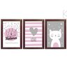 Kit 3 Quadros Decorativos - Gatinha: Tabaco - 1
