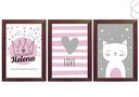 Ver imagem 1 de Kit 3 Quadros Decorativos - Gatinha: Tabaco