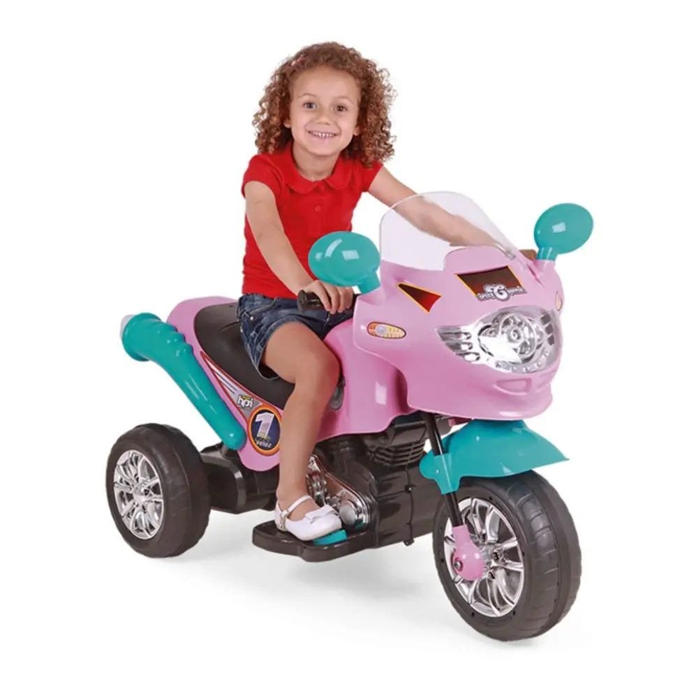 Triciclo Rosa Moto Elétrica Infantil Brinquedo Menina Xt3 6v