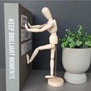 Ver imagem 4 de Boneco Articulado para Desenho P Madeira e Haste de Metal 30cm Amadeirado com Base Removível