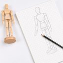 Ver imagem 3 de Boneco Articulado para Desenho P Madeira e Haste de Metal 30cm Amadeirado com Base Removível
