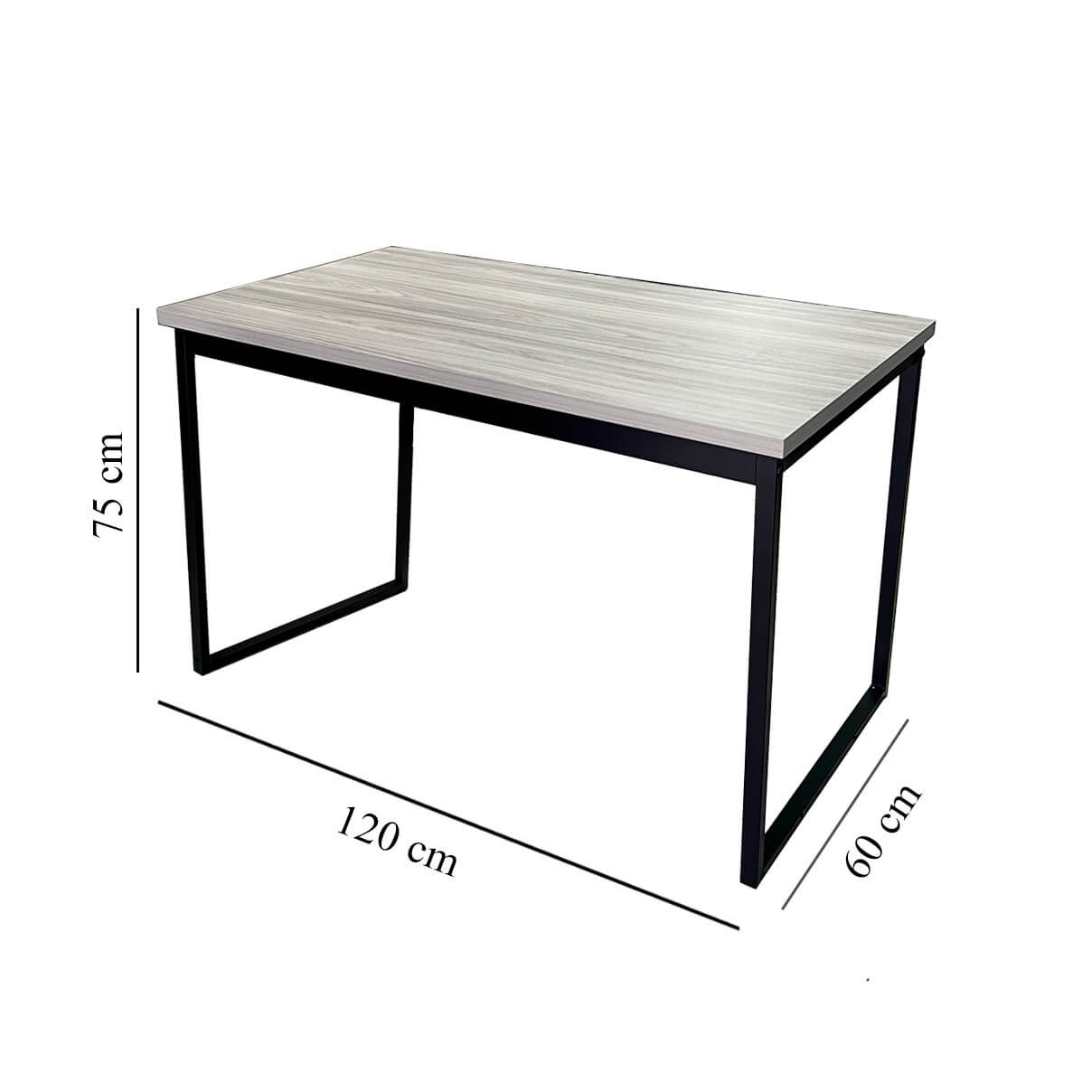 Mesa Escrivaninha Office Tampo Grosso 25mm Industrial 1,20m Amantea/preto - 3