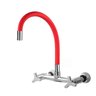 Misturador Romar Cozinha Parede Bica Móvel Collorflex Red Plus 5259467 Cromado com Vermelho - 1