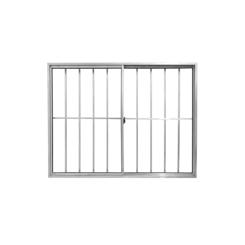 Vitrô 2 Folhas de Correr Aluminio Brilhante com Grade 1,00x1,50