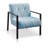 Poltrona Luxo Braço Metalon Modelo Alemanha Azul-celeste - 1