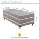 Ver imagem 2 de Cama Box Capri 88x188x65 Pés em Madeira Colchoart Cinza
