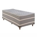 Ver imagem 3 de Cama Box Capri 88x188x65 Pés em Madeira Colchoart Cinza