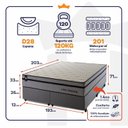 Ver imagem 2 de Conjunto Cama Box Super King c/ Molas Ensacadas Preston Cinza 193x203x71