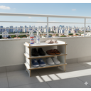 Ver imagem 5 de Sapateira Banco de Chão para Entrada de Casa Apenas Encaixe com Escrita no Tampo Desmontável 4A6 Par