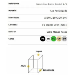 Arandela Colonial Preta 30cm Texas 270 Ideal - 2