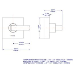 Acabamento para Registro Docolbase 1.1/2" e 1.1/4" Docol Cinza/Cromado - 2 Acabamento para Registro Docolbase 1.1/2" e 1.1/4" Docol Cinza/Cromado - 2