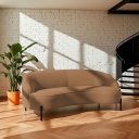 Ver imagem 2 de Sofá Curvo Porto 03 Lugares 180cm Pés Preto Bouclé Terracota - Nexta Casa