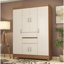 Ver imagem 1 de Guarda Roupa Casal Bruma Nobre 6 Portas 2 Gavetas MDP Amendola Off White Demóbile