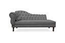 Ver imagem 1 de Recamier Divã Juliana 185cm com Strass - Direita Suede: Cinza