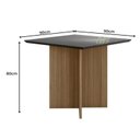 Ver imagem 2 de Mesa de Jantar Helo 90cm com Vidro Carvalho/grafite - Poliman