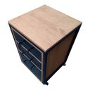 Ver imagem 5 de Gaveteiro de Madeira e Ferro Estilo Industrial - com 3 Gavetas e 4 Rodízios - Cores Preto e Canela