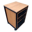 Ver imagem 6 de Gaveteiro de Madeira e Ferro Estilo Industrial - com 3 Gavetas e 4 Rodízios - Cores Preto e Canela