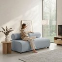 Ver imagem 7 de Sofá 3 Lugares e Puff para Sala Orgânico Nara Base Fixa Moderno Bouclê D03 - D'Rossi